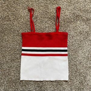 Red White & Black Striped Tank Top